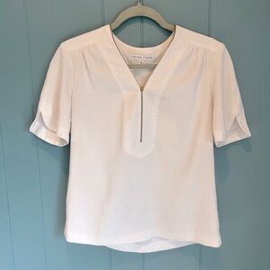 Trina Turk White Zip-Front Top